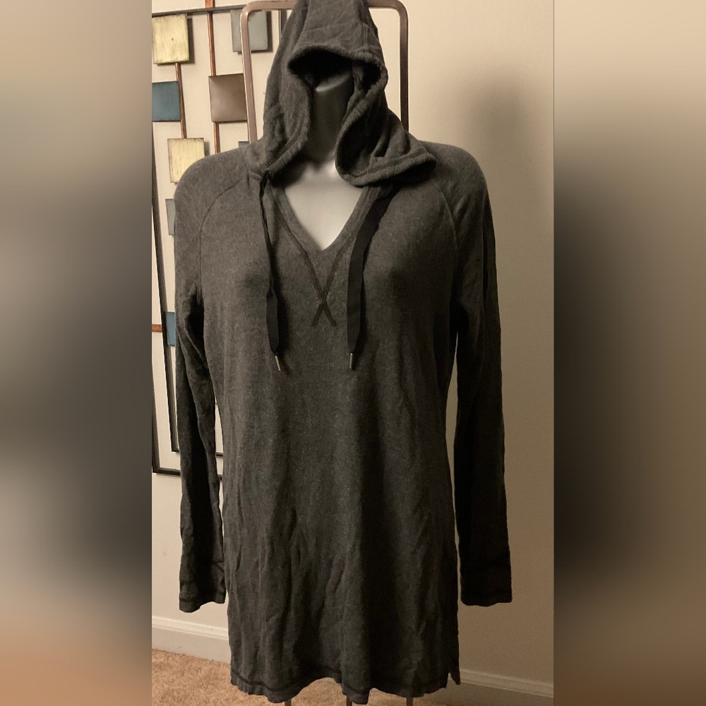 90 Degree By Reflex Dark Gray Tee With Hoodie